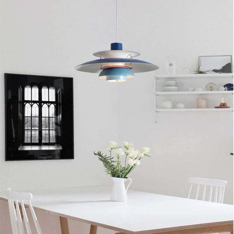 Moderne LED Hanglamp Met Scherm – Kleurrijk Metaaldesign – E27 Fitting
