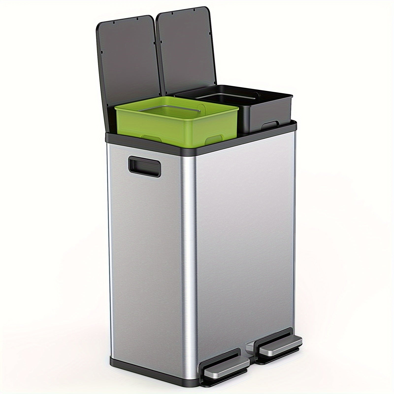 60L Afvalbak – Dubbele Compartimenten & Modern Design Voor Slim Afval Scheiden In De Keuken