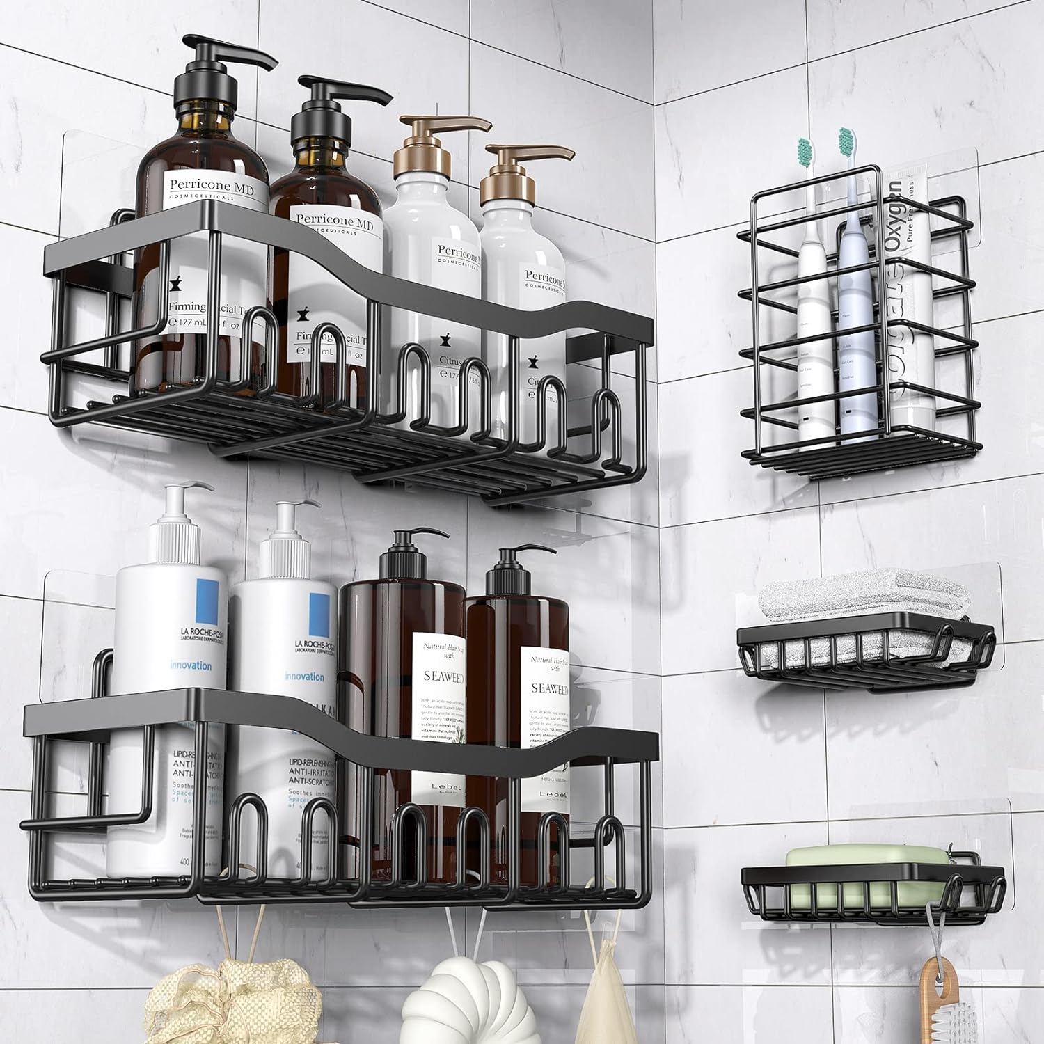 Grid Shelf Mix – Set Van 5 Wandrekken Voor Stijlvolle & Dynamische Wanddecoratie