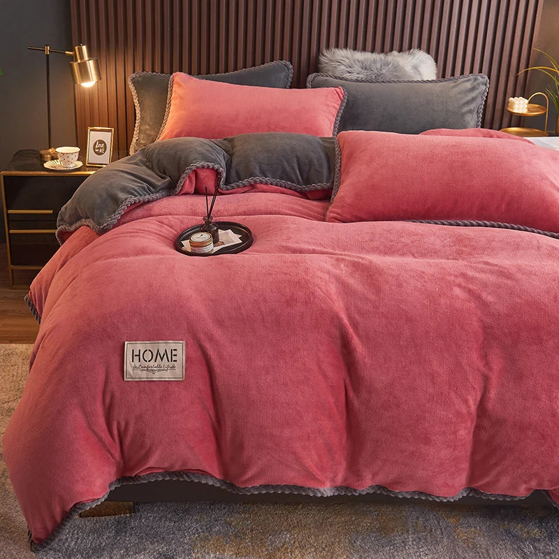 Luxueus Winter Beddengoed Set van Flanel en Fluweel-Fleece
