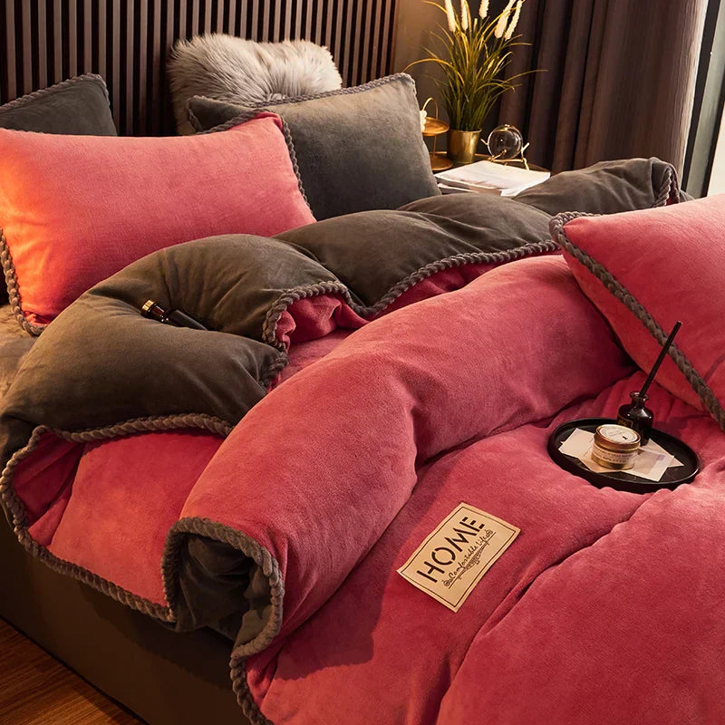 Luxueus Winter Beddengoed Set van Flanel en Fluweel-Fleece