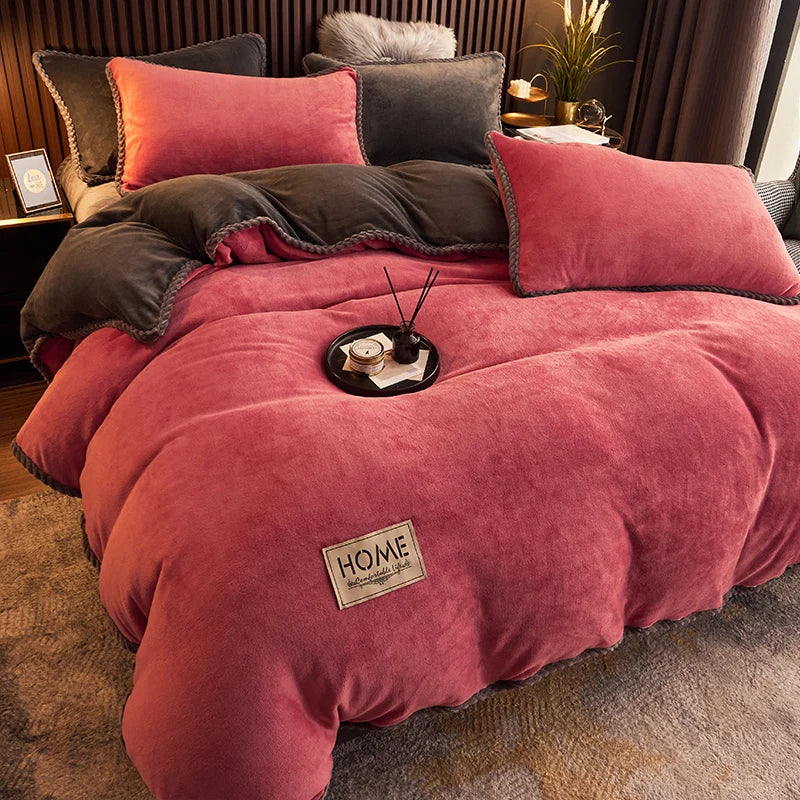 Luxueus Winter Beddengoed Set van Flanel en Fluweel-Fleece