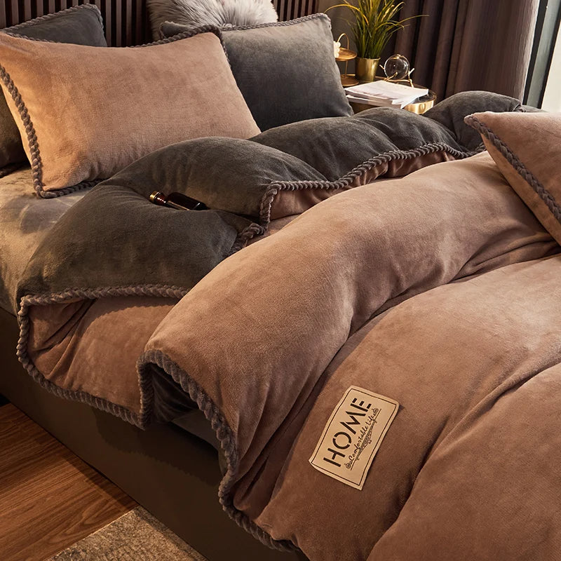 Luxueus Winter Beddengoed Set van Flanel en Fluweel-Fleece