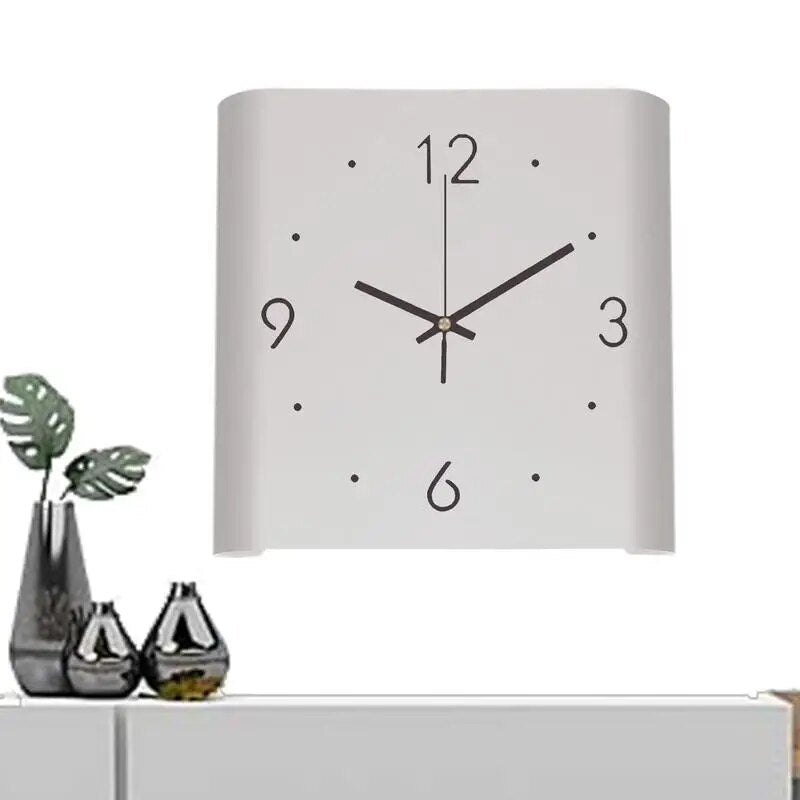 Dubbelzijdige Vierkante Wandklok – Moderne Wandklok met Stil Uurwerk en Verlichting
