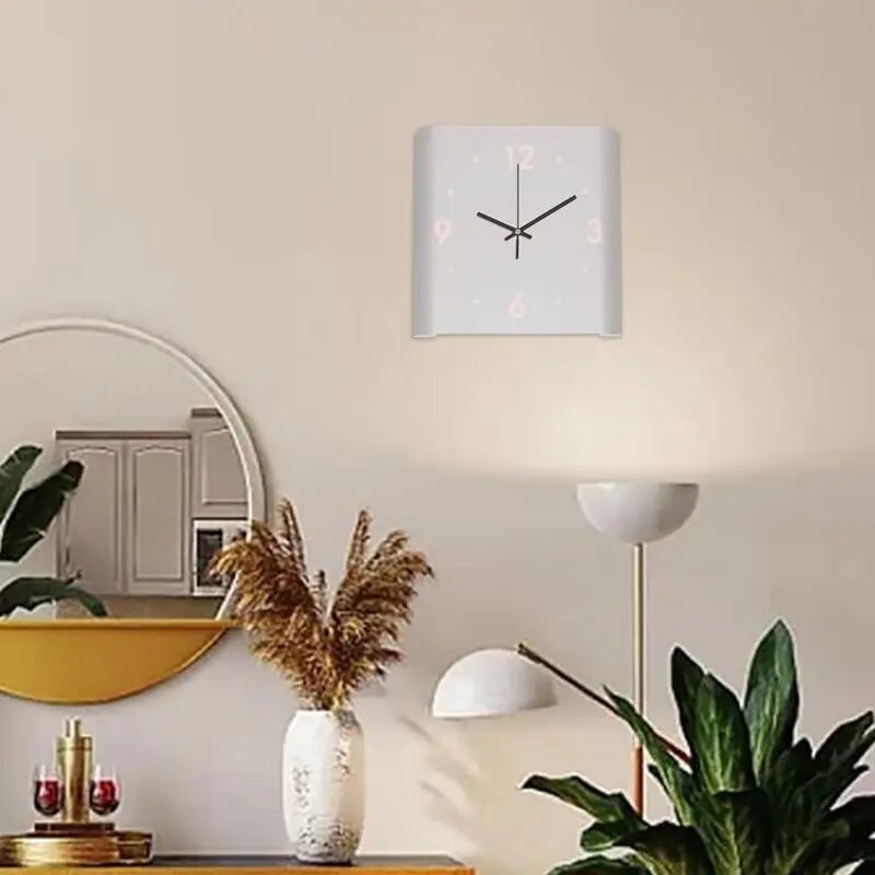 Dubbelzijdige Vierkante Wandklok – Moderne Wandklok met Stil Uurwerk en Verlichting