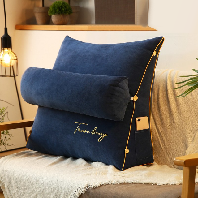 Driehoekig Rugkussen – Ergonomische Rugsteun voor Bed, Bank en Stoel