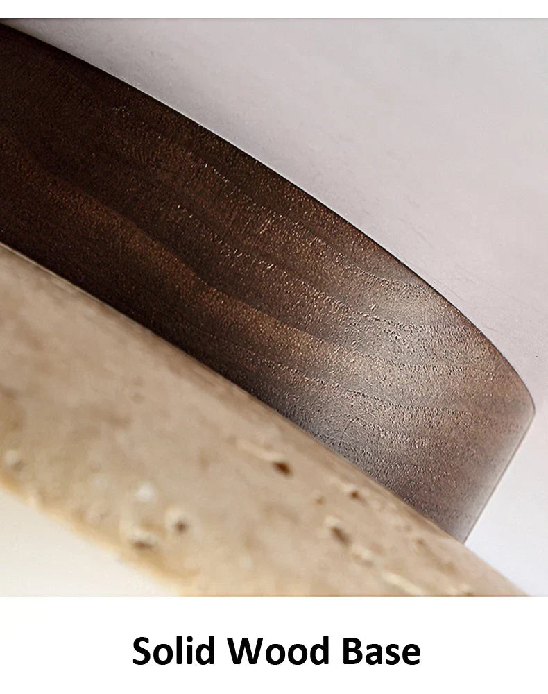 Hinode - Minimalistische Japanse Plafondlamp van Marmer en Hout met LED