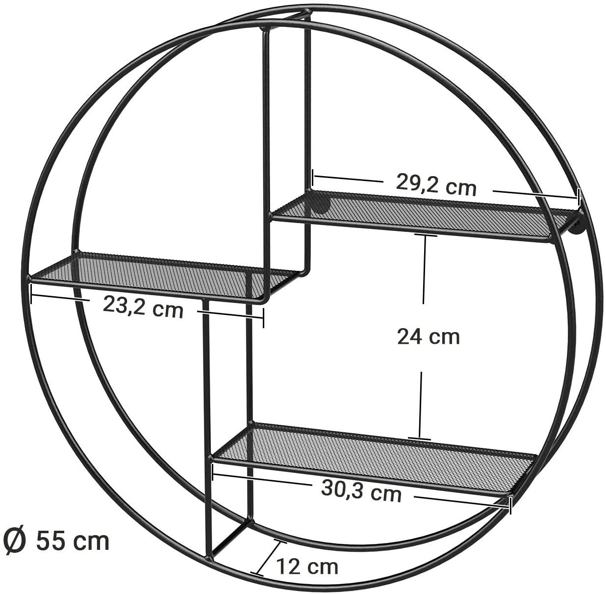 Ronde Metalen Wandplank Voor Zwevende & Stijlvolle Wanddecoratie