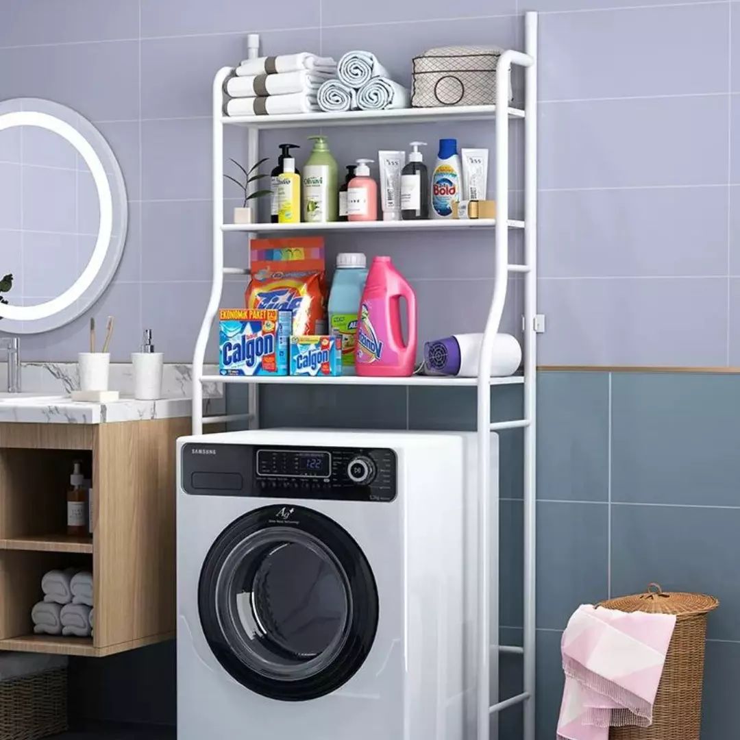 Ruimtebesparende Wasmachine Kast & Opbergplank Voor Een Georganiseerde Wasruimte