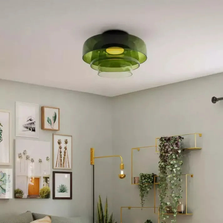 Plafondlamp met Glas in Middeleeuws Scandinavisch Design – LED Verlichting