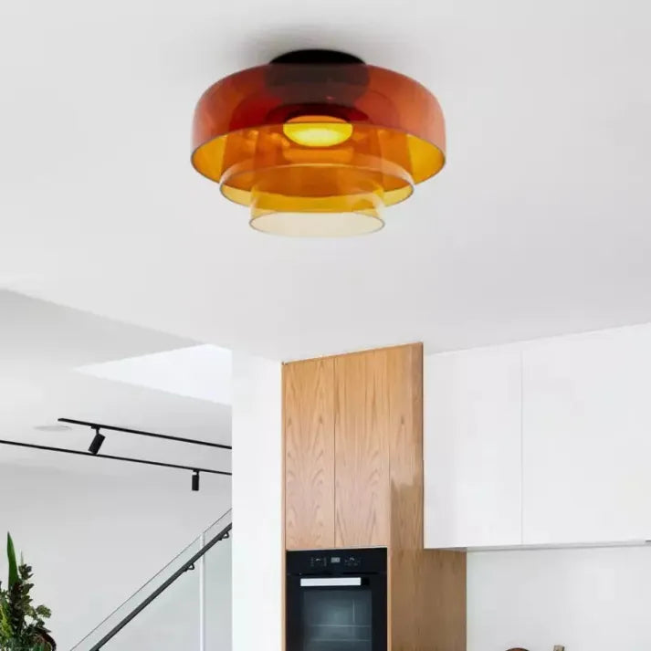 Plafondlamp met Glas in Middeleeuws Scandinavisch Design – LED Verlichting