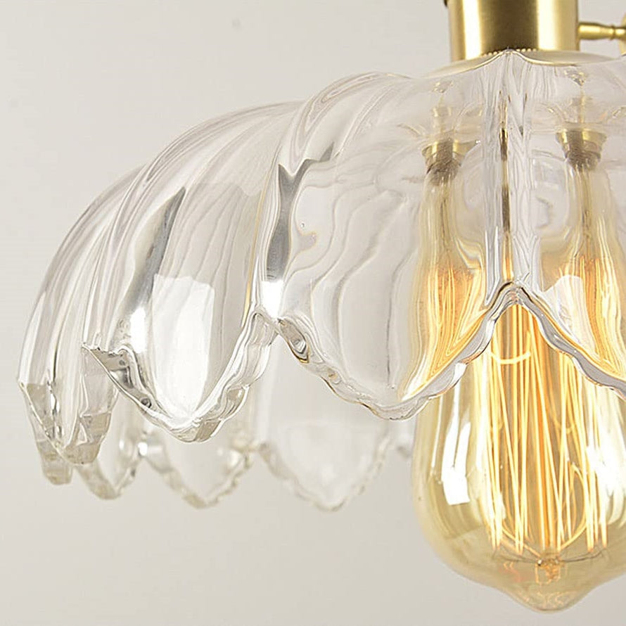 Vintage Glas Hanglamp met Koperen Accenten – Sfeervolle Design Hanglamp
