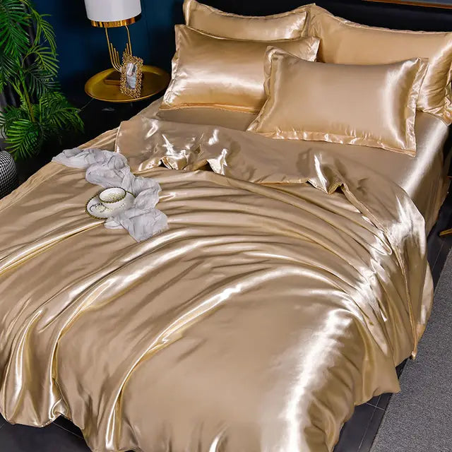 Luxe Satijnen Dekbedovertrek (Uni-Kleur) – Zijdezacht & Kleurvast