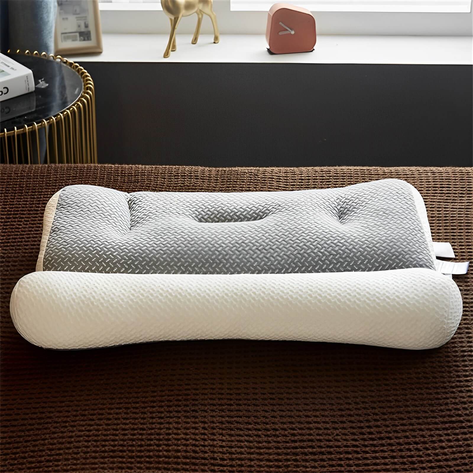 ErgoRest - Ergonomisch Hoofdkussen – Orthopedisch Kussen Tegen Nekpijn (Grijs)