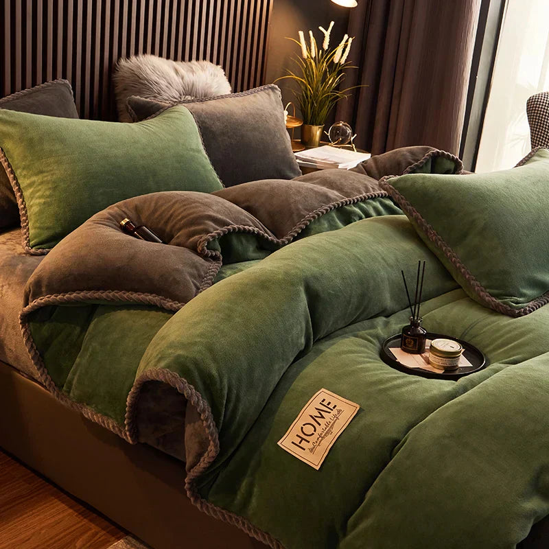 Luxueus Winter Beddengoed Set van Flanel en Fluweel-Fleece
