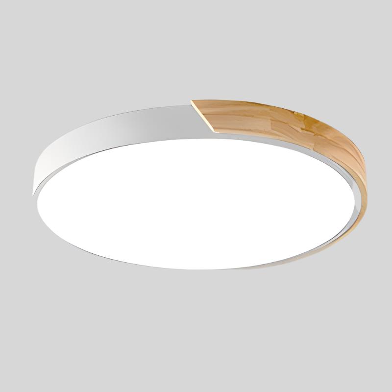 Scandinavische Ronde Plafondlamp van Hout - LED Plafondverlichting voor Slaapkamer, Balkon & Werkkamer