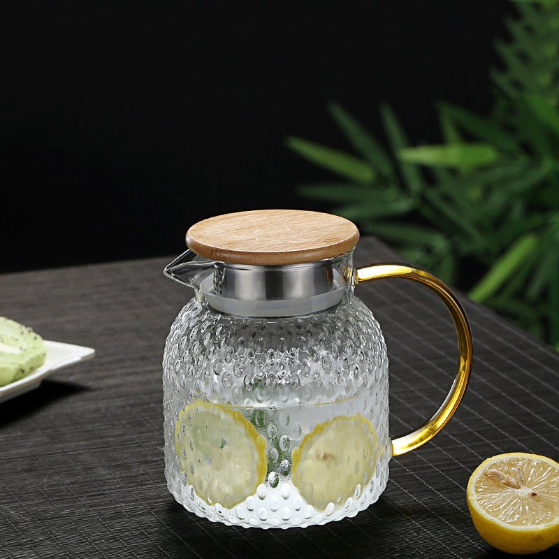 Hittebestendige Glazen Karaf Met Bamboedeksel | Elegante Drinkkan