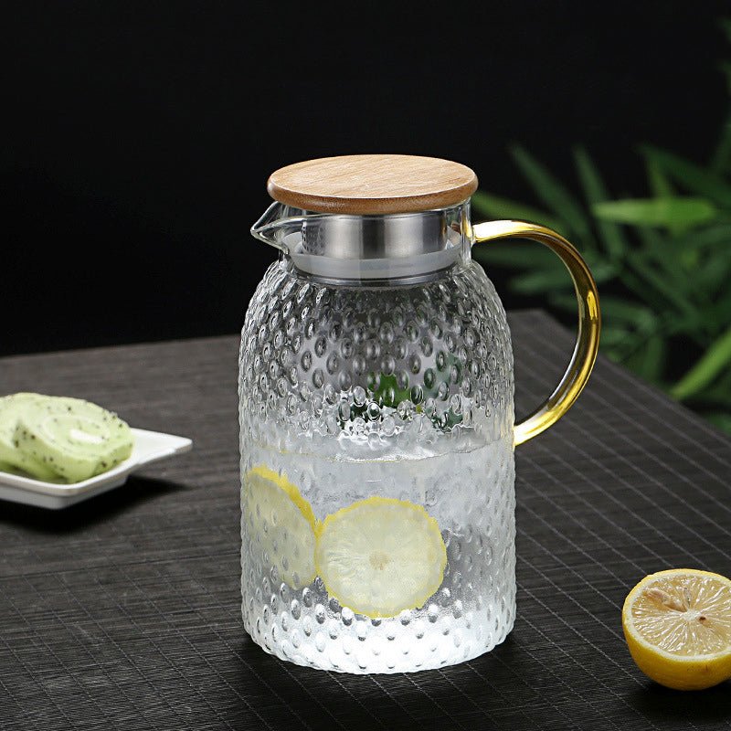 Hittebestendige Glazen Karaf Met Bamboedeksel | Elegante Drinkkan