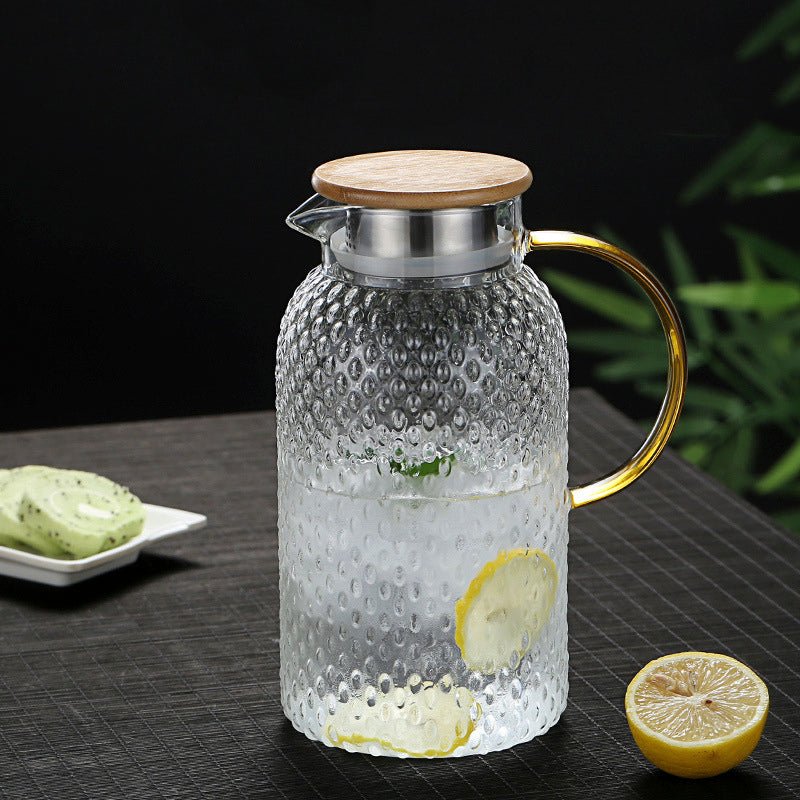 Hittebestendige Glazen Karaf Met Bamboedeksel | Elegante Drinkkan