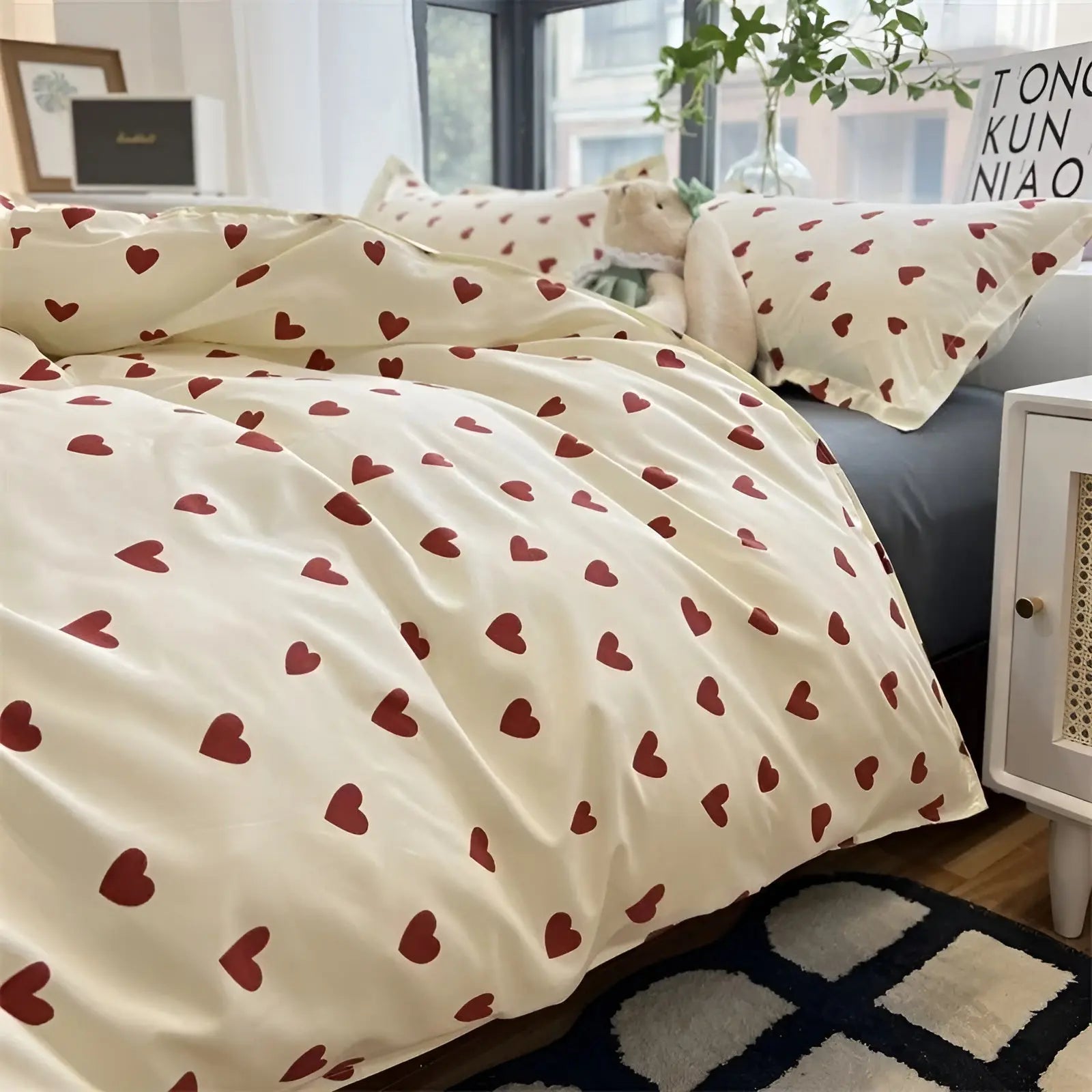 Beddengoedset met Hartjesmotief – Romantisch & Comfortabel