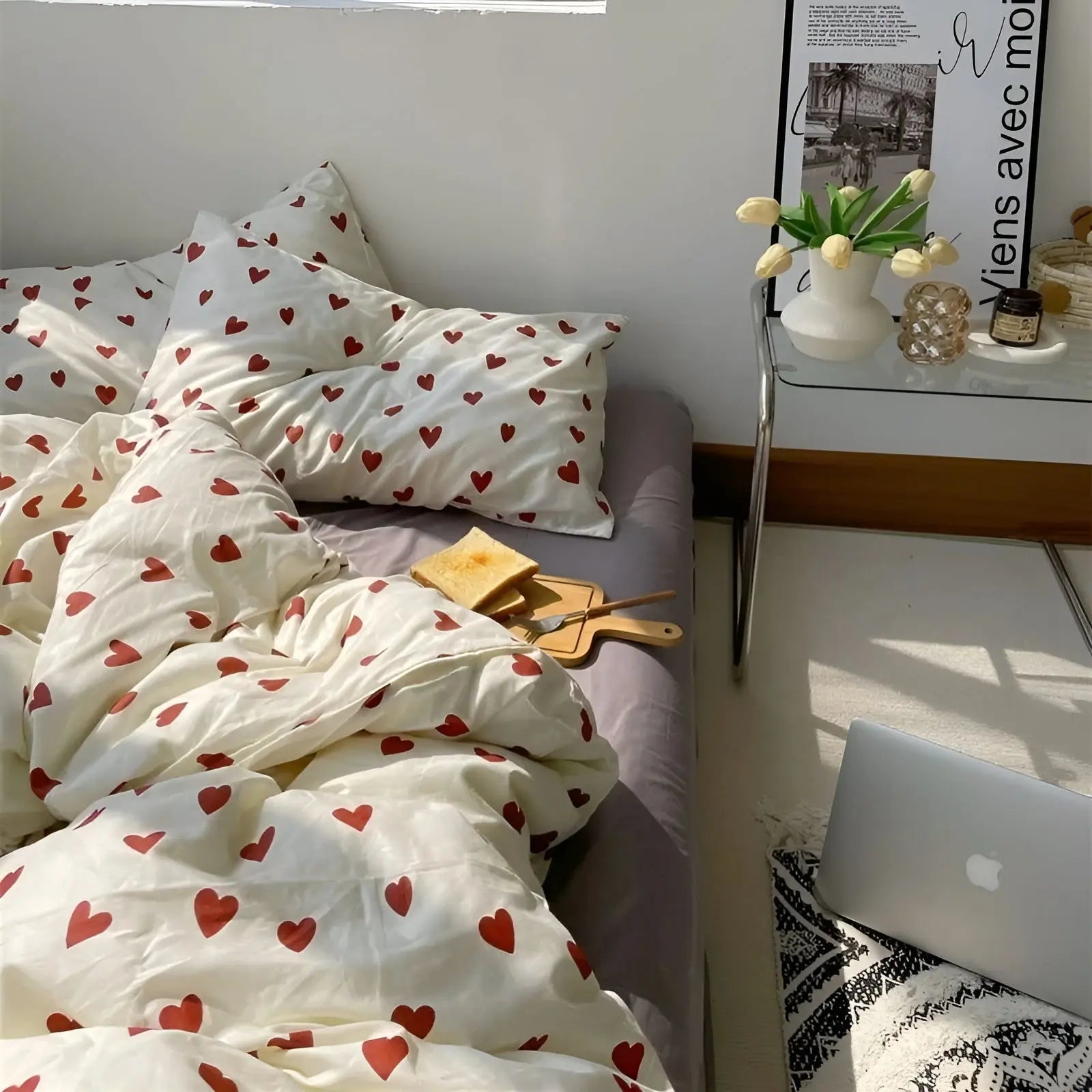Beddengoedset met Hartjesmotief – Romantisch & Comfortabel