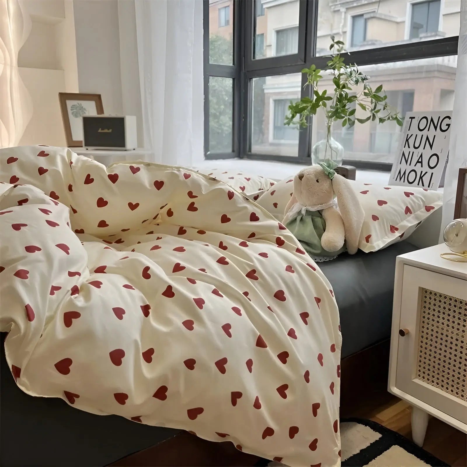 Beddengoedset met Hartjesmotief – Romantisch & Comfortabel