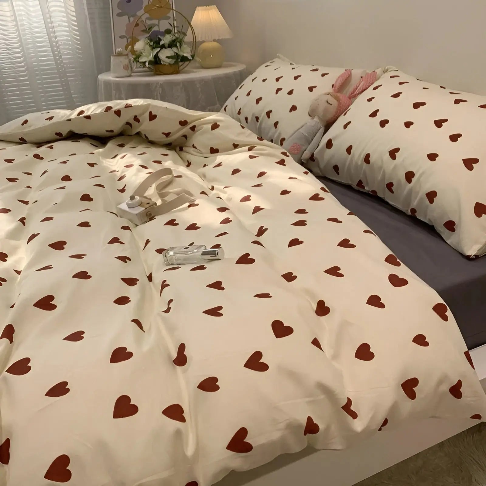 Beddengoedset met Hartjesmotief – Romantisch & Comfortabel