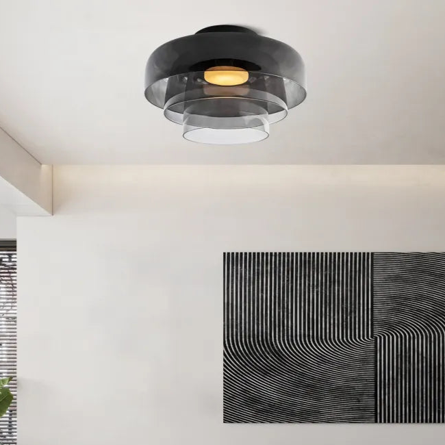 Plafondlamp met Glas in Middeleeuws Scandinavisch Design – LED Verlichting