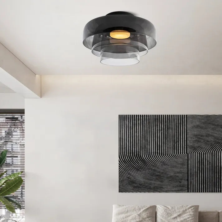 Plafondlamp met Glas in Middeleeuws Scandinavisch Design – LED Verlichting