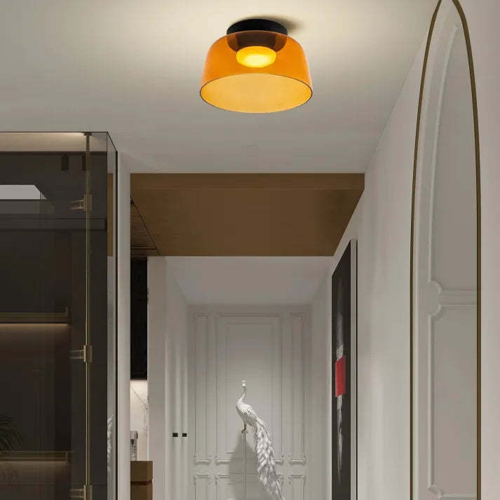 Plafondlamp met Glas in Middeleeuws Scandinavisch Design – LED Verlichting