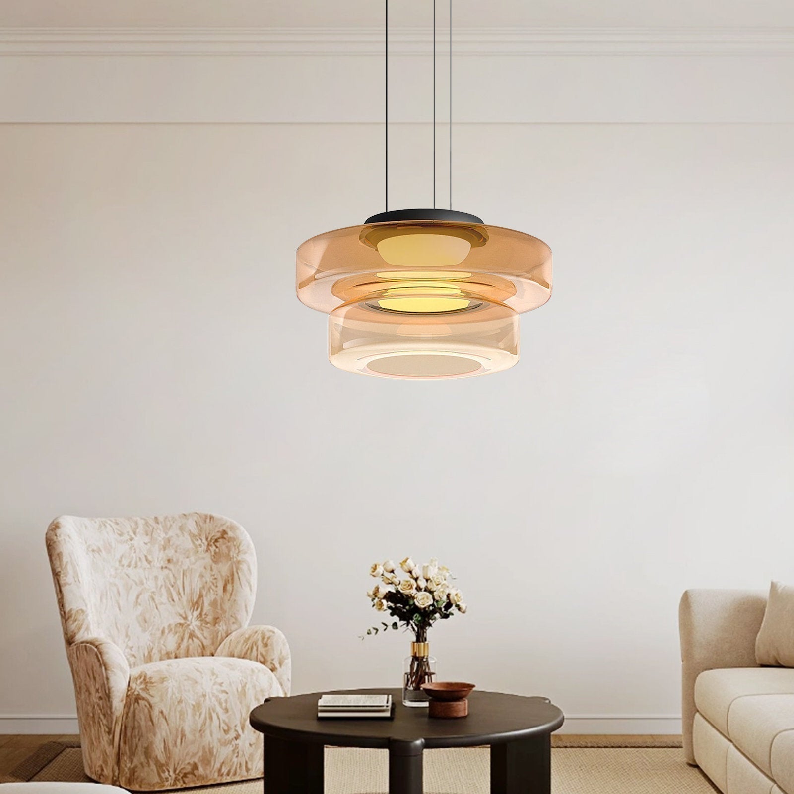 BauhausGlow - Glazen Hanglamp In Bauhaus-Stijl Met Warm Licht & Moderne Vormgeving