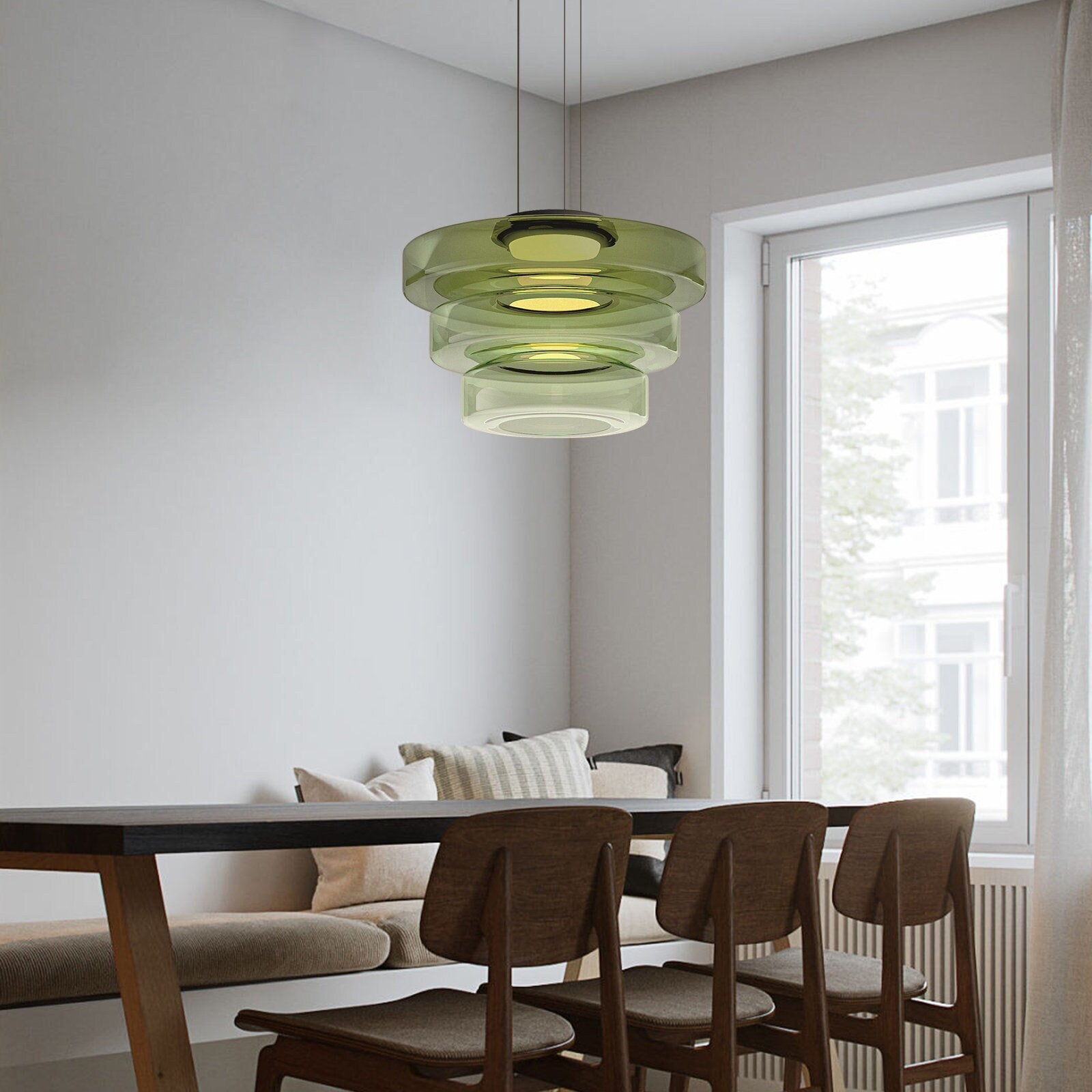 BauhausGlow - Glazen Hanglamp In Bauhaus-Stijl Met Warm Licht & Moderne Vormgeving