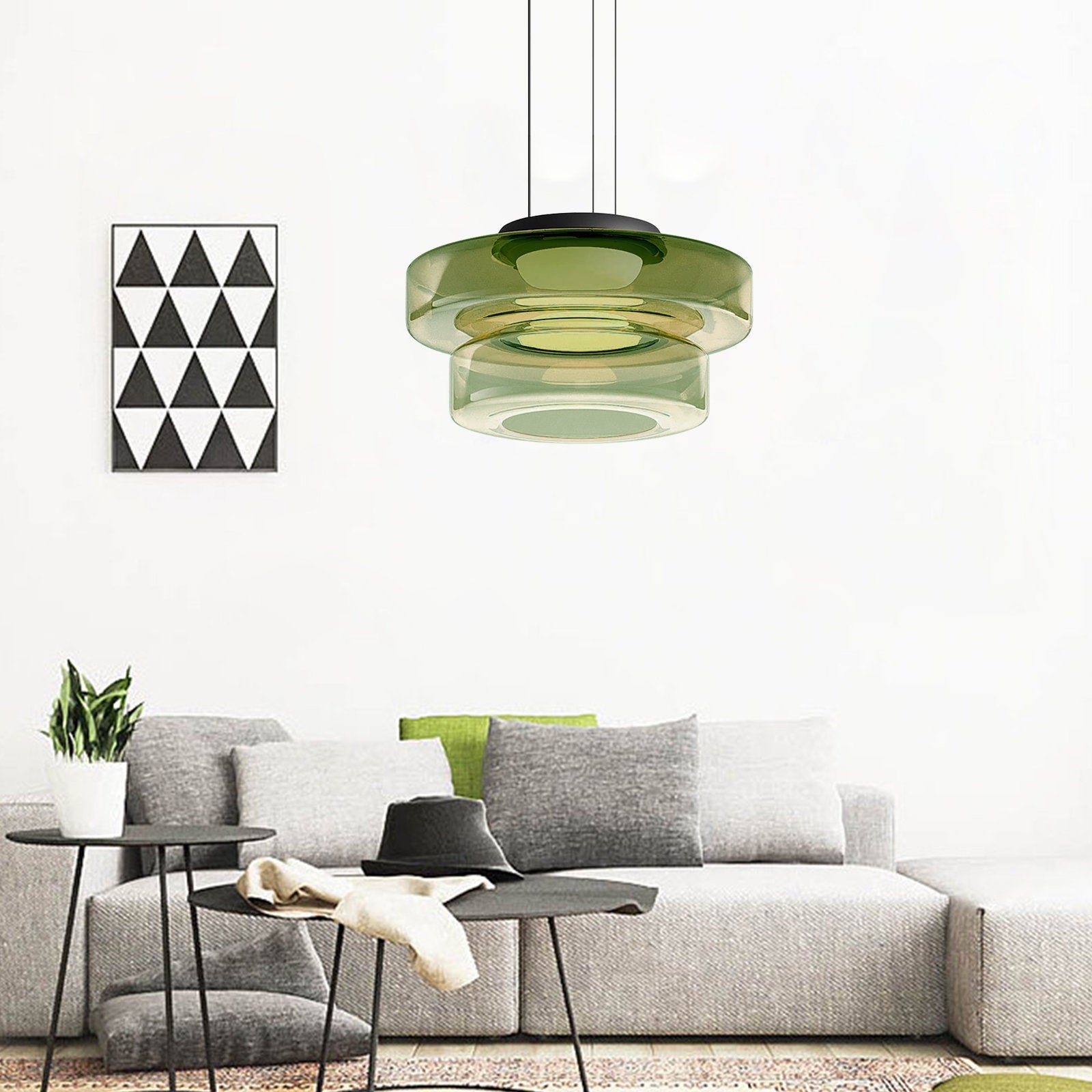 BauhausGlow - Glazen Hanglamp In Bauhaus-Stijl Met Warm Licht & Moderne Vormgeving
