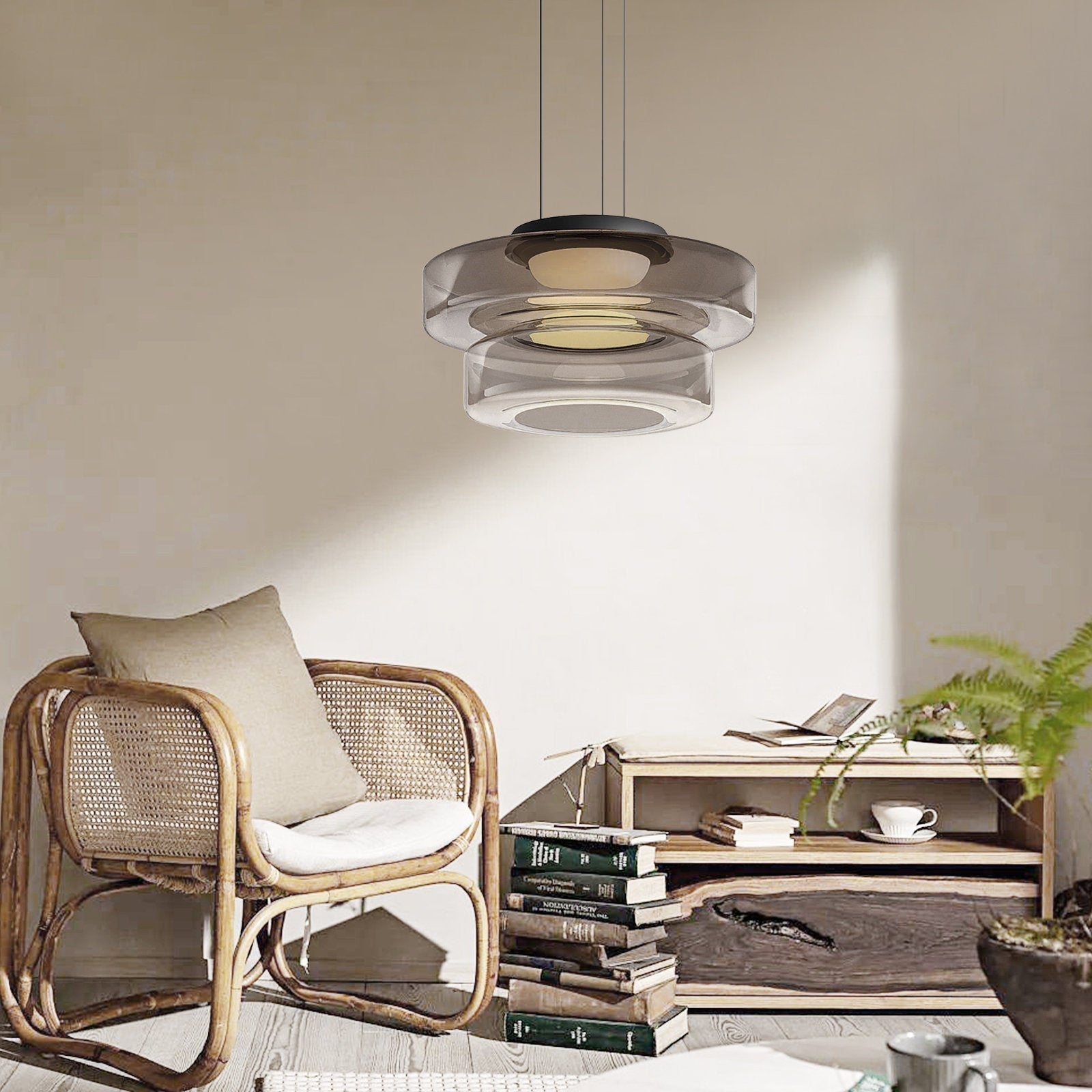 BauhausGlow - Glazen Hanglamp In Bauhaus-Stijl Met Warm Licht & Moderne Vormgeving