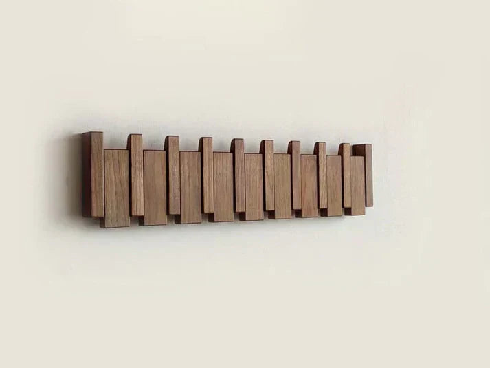 Houten Piano Design Kapstok Met Inklapbare Haken En Scandinavisch Design Voor Een Luxe Entree