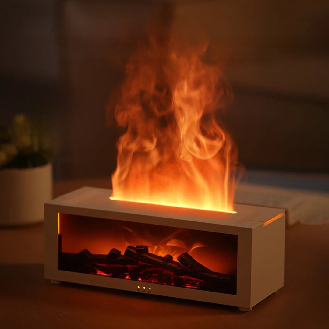 Luchtbevochtiger met Vlam Effect en Aroma Diffuser