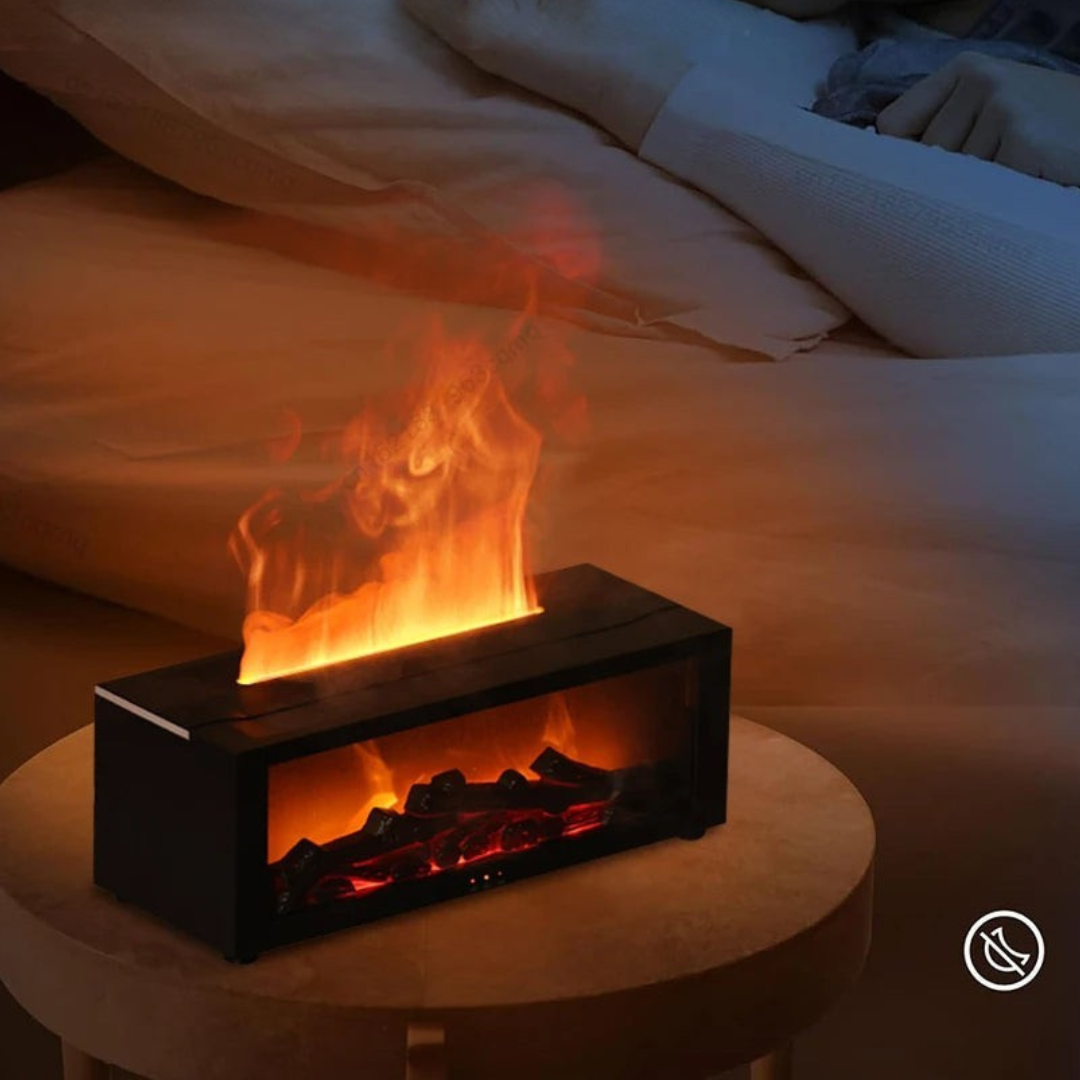 Luchtbevochtiger met Vlam Effect en Aroma Diffuser