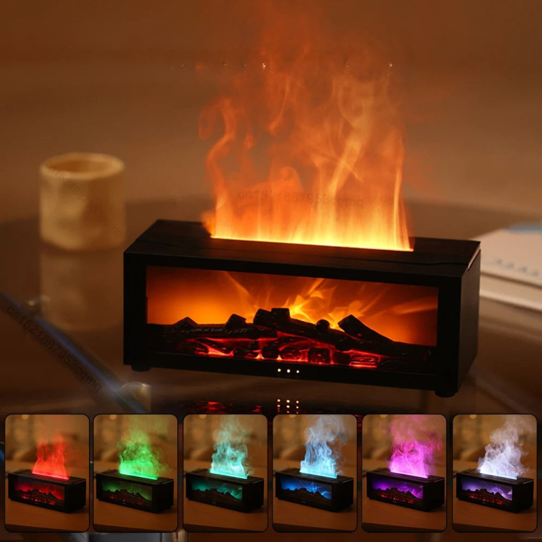 Luchtbevochtiger met Vlam Effect en Aroma Diffuser