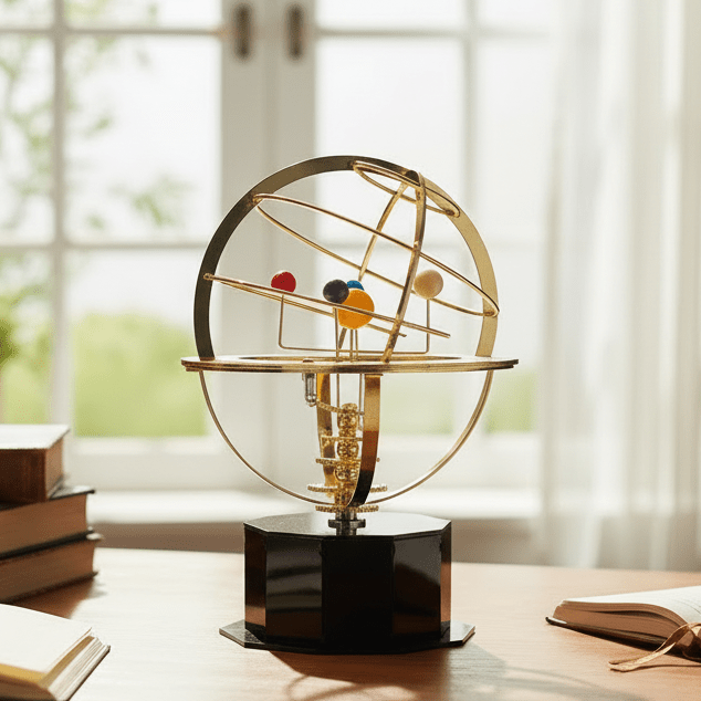 Messing Zonnestelsel Decoratie Met 5 Gedetailleerde Planeten Voor Stijlvolle Interieurs