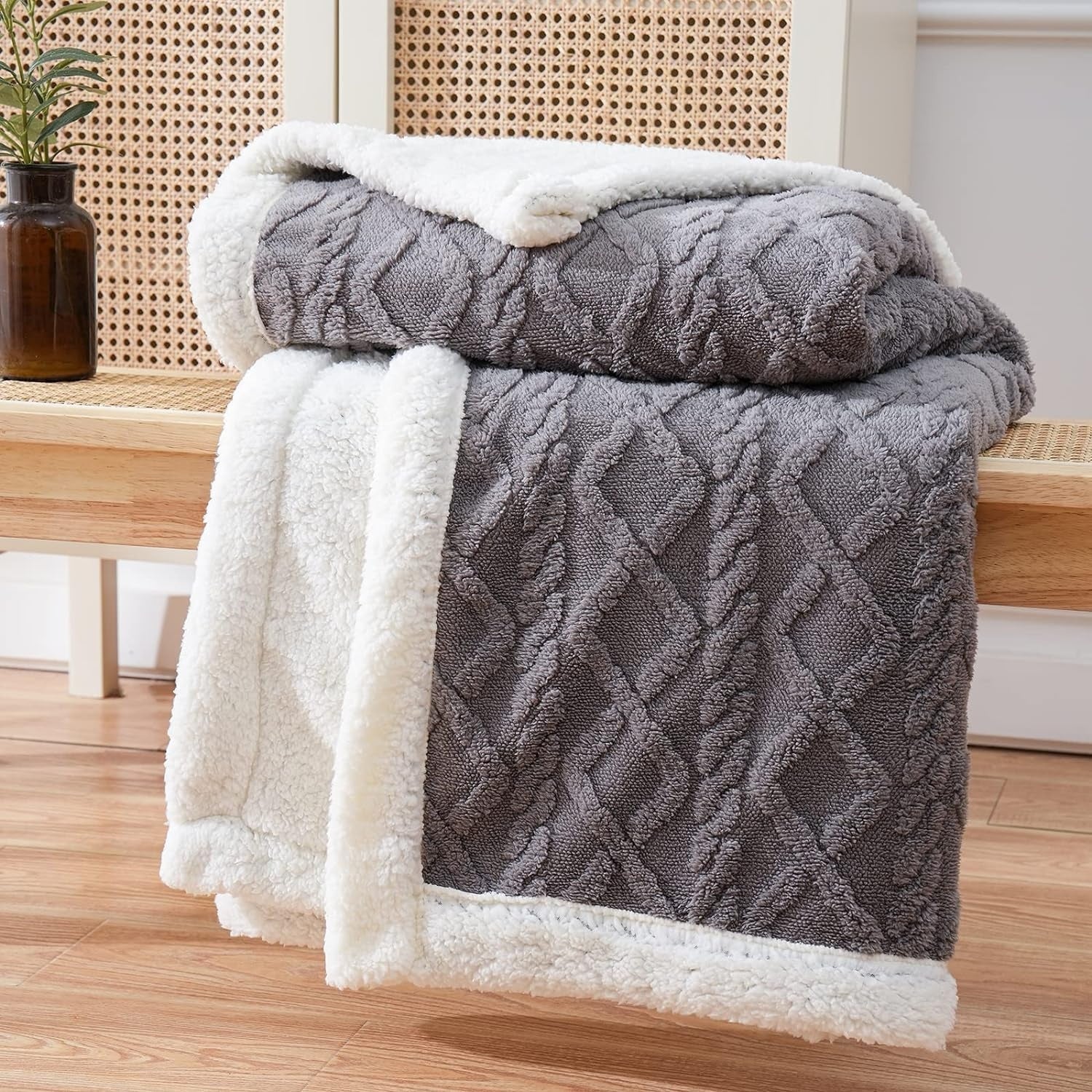Sherpa Omkeerbare Warme Deken Voor Bank Of Bed