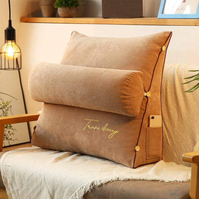 Driehoekig Rugkussen – Ergonomische Rugsteun voor Bed, Bank en Stoel