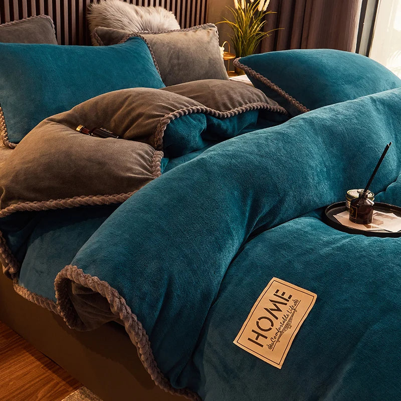 Luxueus Winter Beddengoed Set van Flanel en Fluweel-Fleece