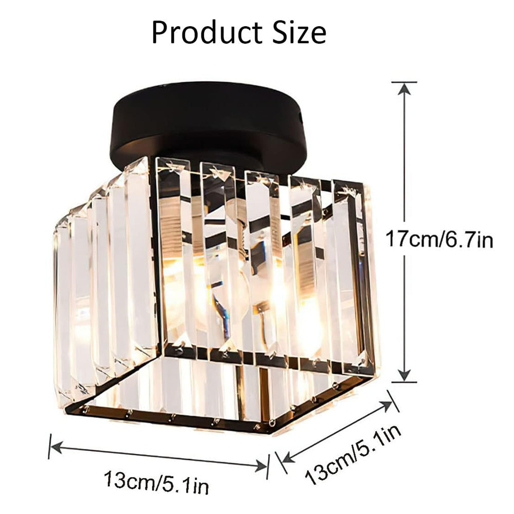 Kristallen Plafondlamp Met Messing Afwerking Voor Een Luxe & Warme Sfeer