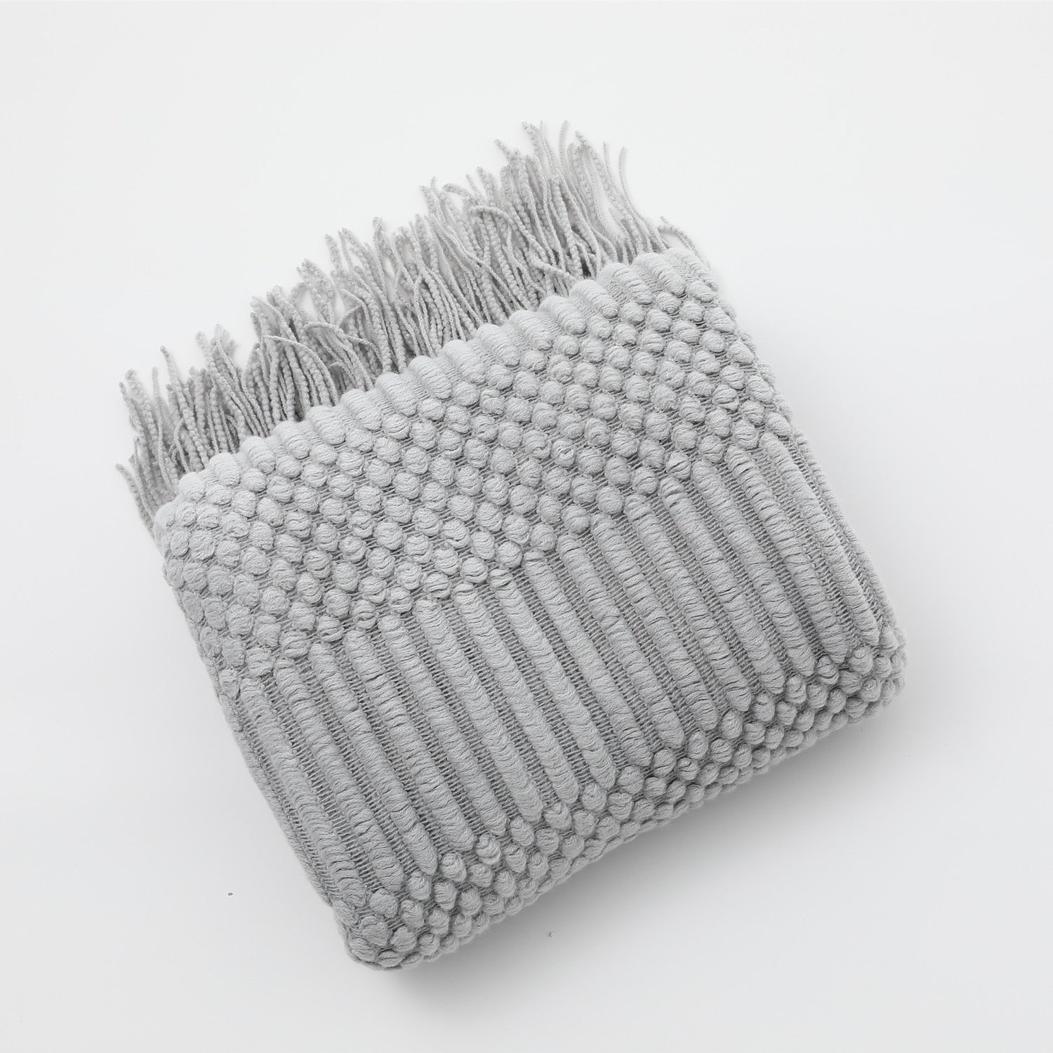 Gebreide Deken in Scandinavische Stijl – Zachte Woondeken Voor Bank of Bed