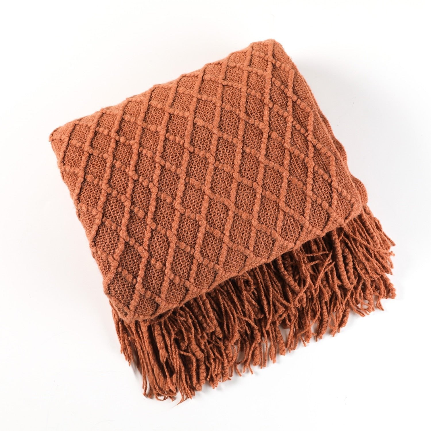 Gebreide Deken in Scandinavische Stijl – Zachte Woondeken Voor Bank of Bed