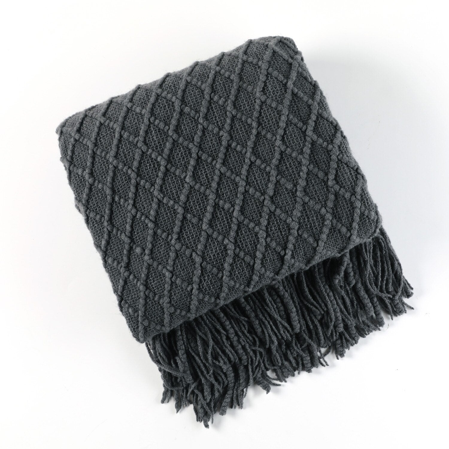 Gebreide Deken in Scandinavische Stijl – Zachte Woondeken Voor Bank of Bed