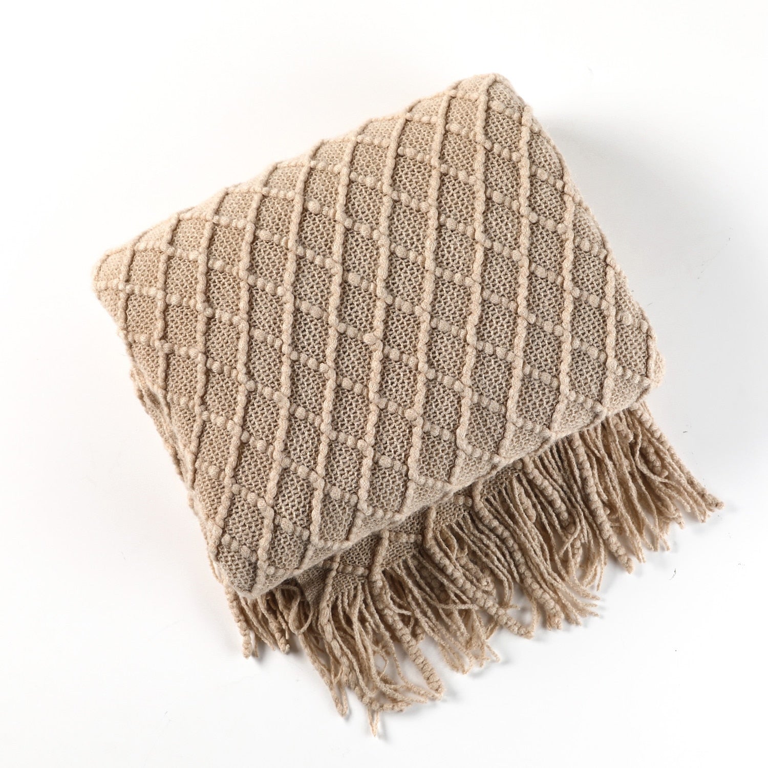 Gebreide Deken in Scandinavische Stijl – Zachte Woondeken Voor Bank of Bed