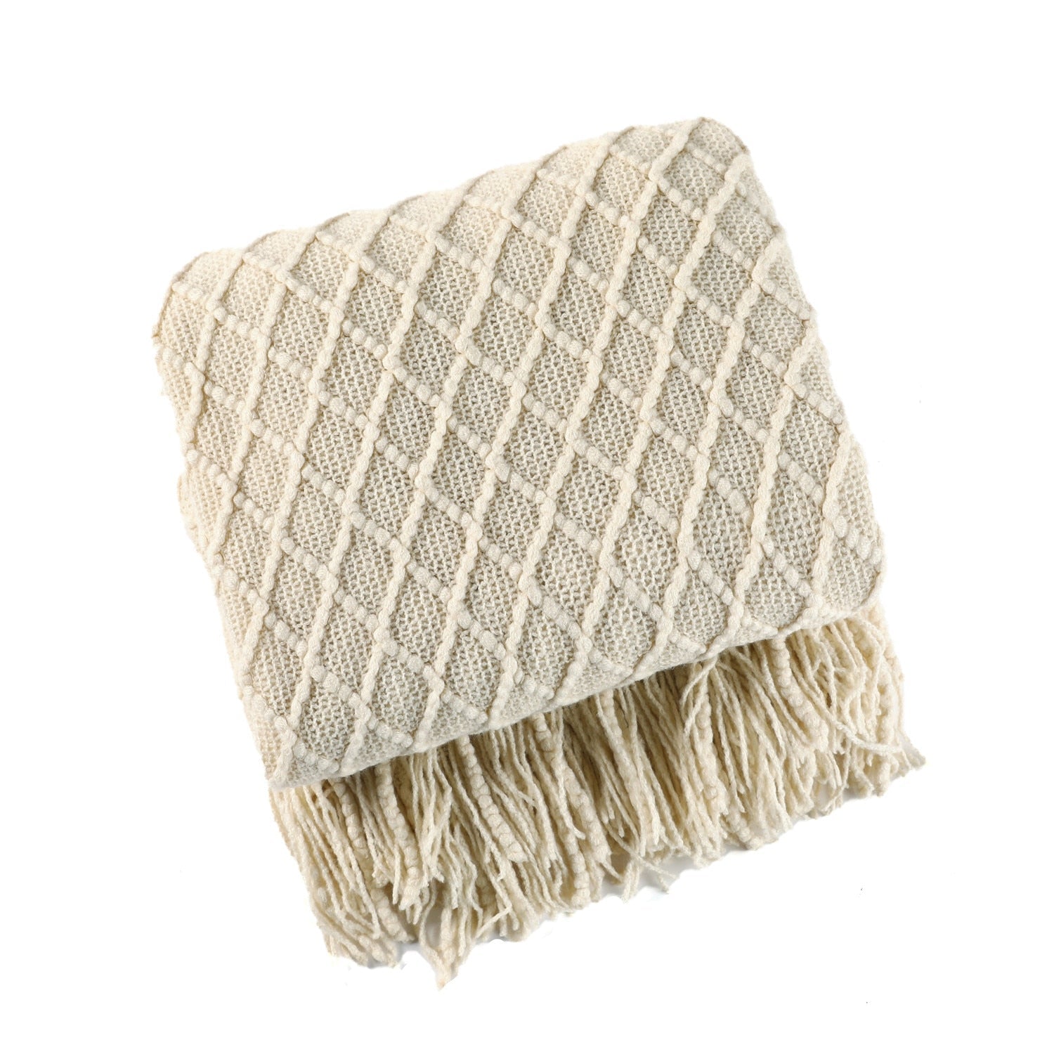 Gebreide Deken in Scandinavische Stijl – Zachte Woondeken Voor Bank of Bed