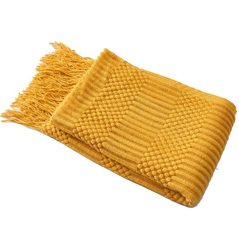 Gebreide Deken in Scandinavische Stijl – Zachte Woondeken Voor Bank of Bed