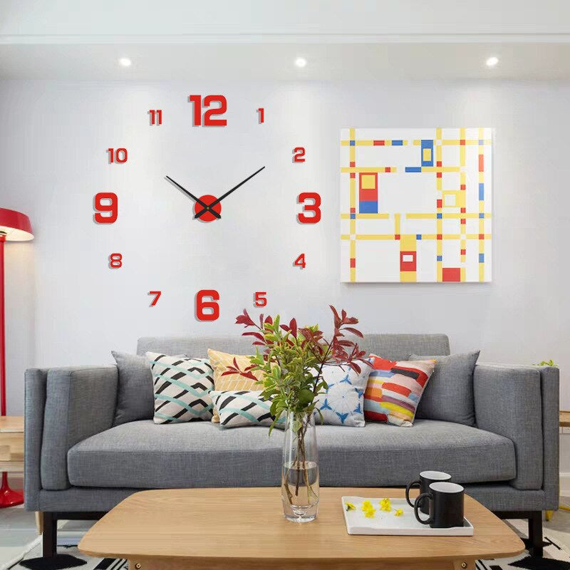 Moderne Oversized Wandklok – Decoratieve Grote Klok voor Woonkamer, Keuken en Kantoor